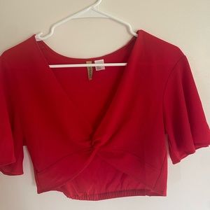 Red Knot Front Cropped Top